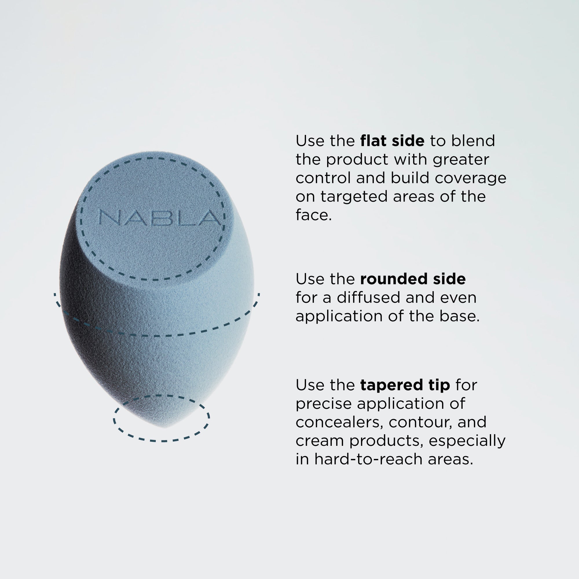 nabla-cosmetics-blend-up-pro-tapered-sponge-spugnetta-make-up-precisione image 3
