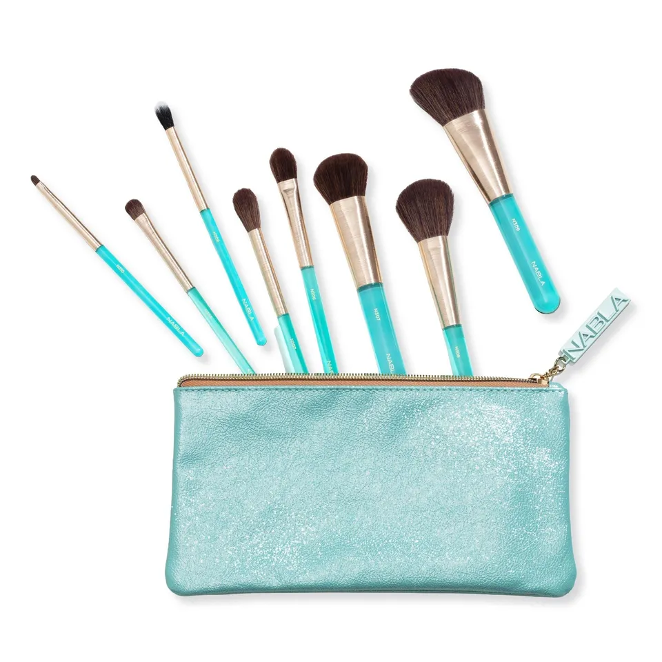 nabla-cosmetics-aquamarine-essential-brush-set-8-pennelli-viso-occhi-labbra image 1