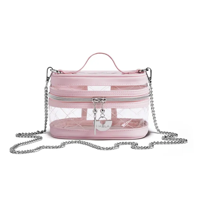 nabla-cosmetics-showcase-vanity-box-pink-borsa-beauty-trasparente-a-tracolla image 1