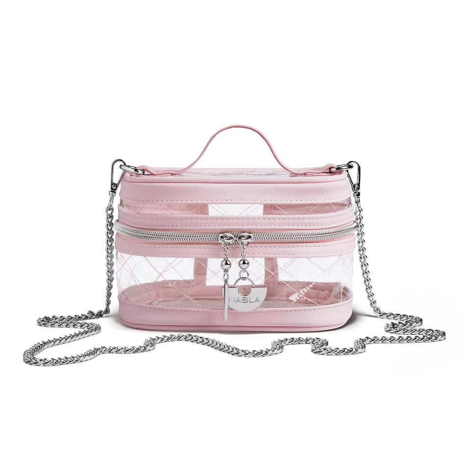 nabla-cosmetics-showcase-vanity-box-pink-borsa-beauty-trasparente-a-tracolla image 1