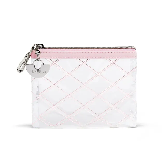 nabla-cosmetics-showcase-clip-on-pouch-pink-pochette-trasparente-con-moschettone image 1