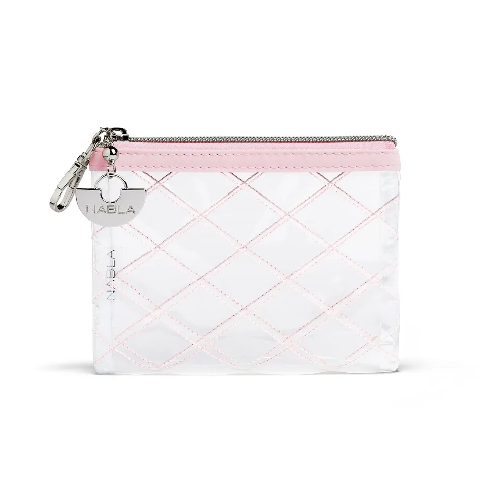 nabla-cosmetics-showcase-clip-on-pouch-pink-pochette-trasparente-con-moschettone image 1