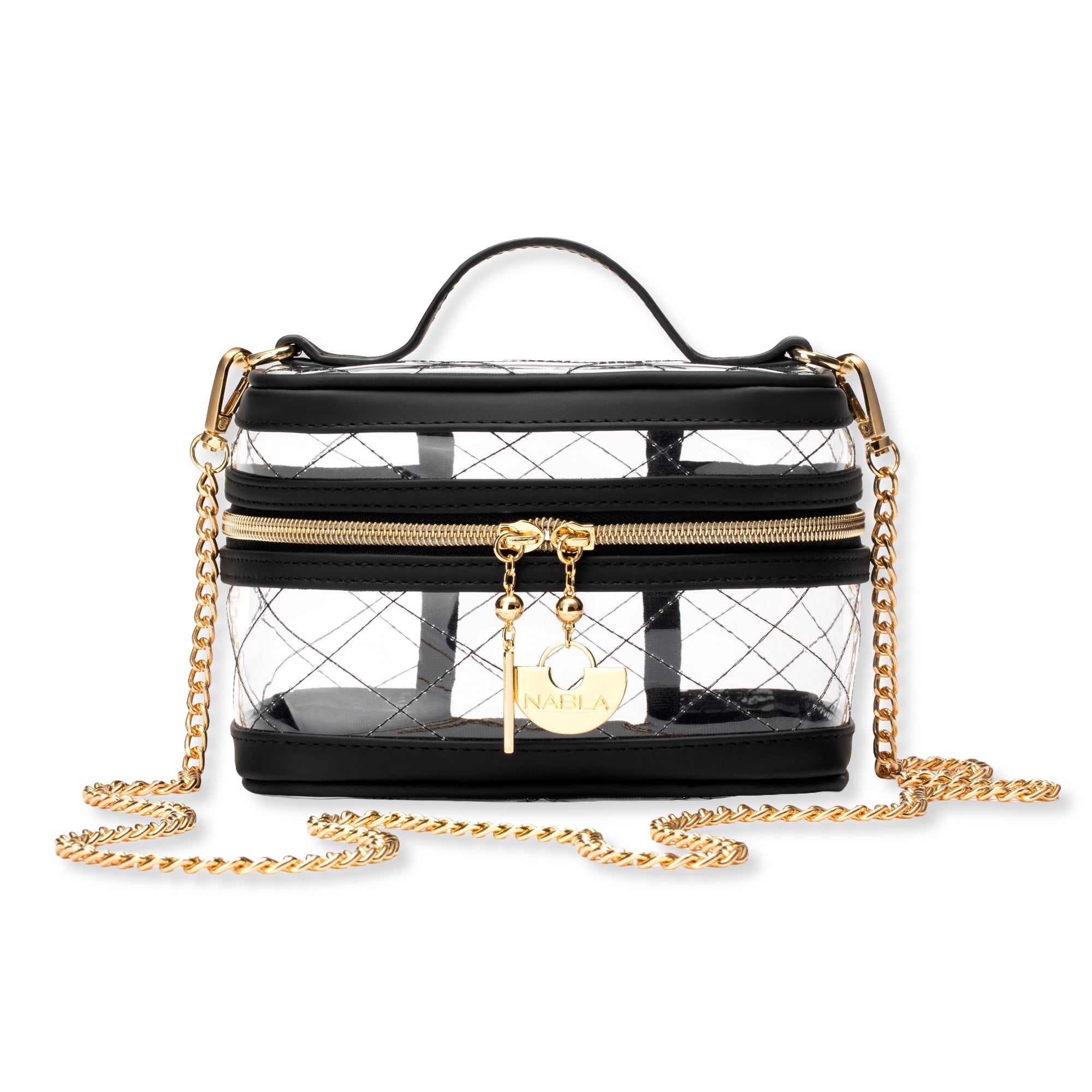 nabla-cosmetics-showcase-vanity-box-black-borsa-beauty-trasparente-a-spalla image 1