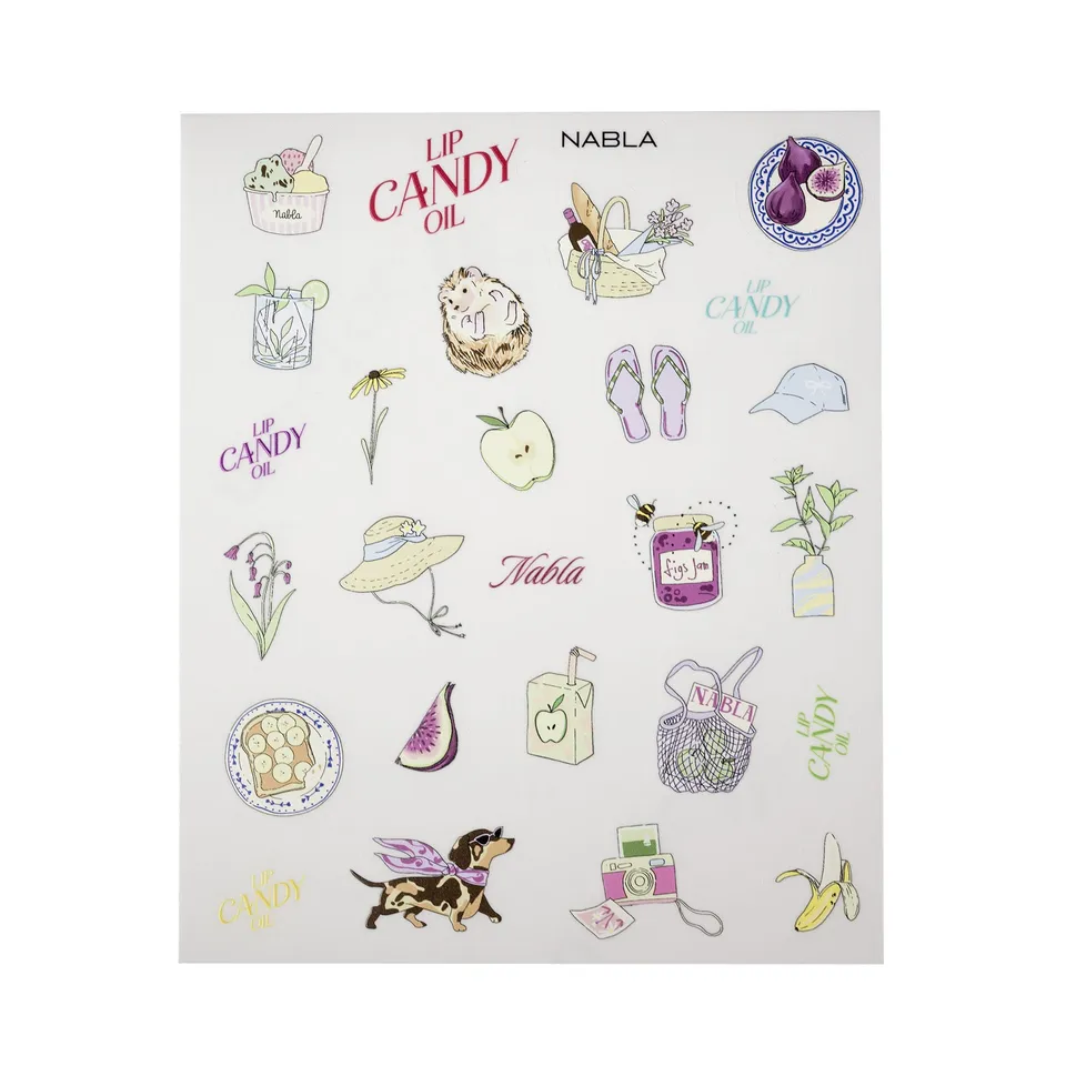 nabla-cosmetics-fruity-summer-sticker-sheet-adesivi-lip-candy-oil-14x17-cm image 1