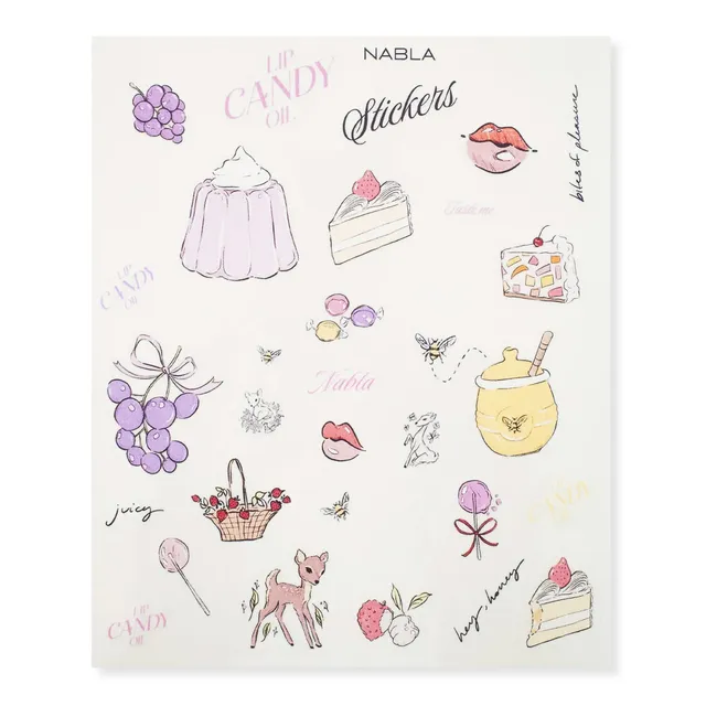 nabla-cosmetics-candy-coated-sticker-sheet-adesivi-lip-candy-oil-14x17-cm image 1
