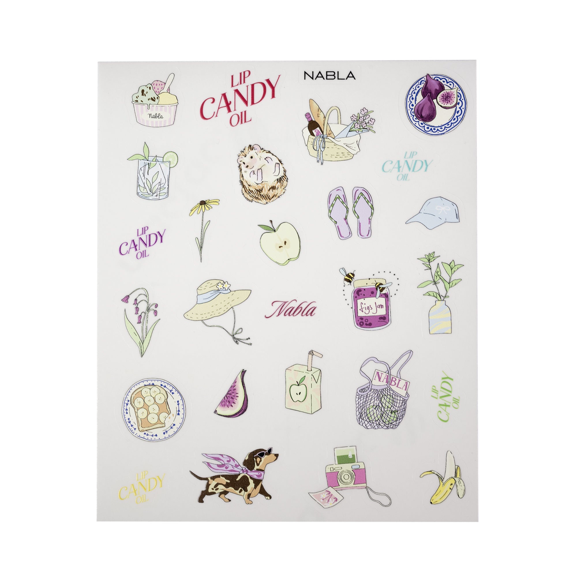 nabla-cosmetics-fruity-summer-sticker-sheet-adesivi-lip-candy-oil-14x17-cm image 1